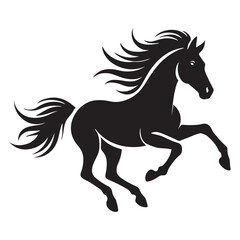 Silhouette of a Running Horse Vector Illustration