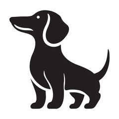 Silhouette of a Dachshund Dog Vector Illustration