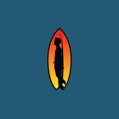 surf board logo vector