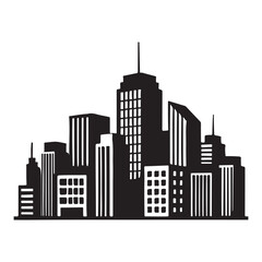 Fototapeta premium Stunning Cityscape Silhouette Illustration Vector Graphic