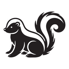 Silhouette of a Skunk Animal Vector Illustration