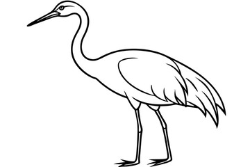 Elegant Crane Outline