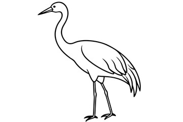 Elegant Crane Outline