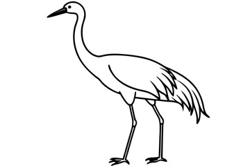 Elegant Crane Outline