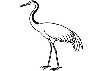 Elegant Crane Outline