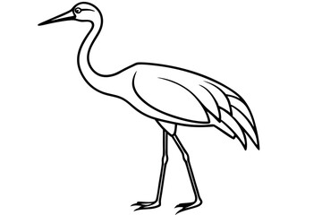 Elegant Crane Outline