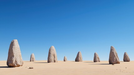 Desert Rock Formations under Blue Sky