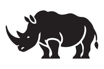 Obraz premium Rhino Silhouette Vector Illustration Design