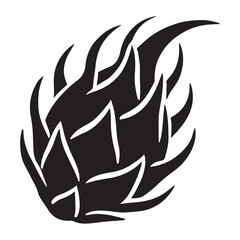 Dragon Fruit Silhouette Vector Illustration for Design Projects