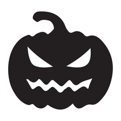 Angry Halloween Pumpkin Silhouette Vector Graphic