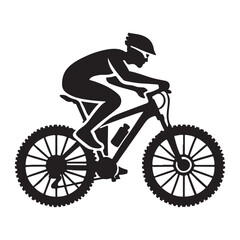 Fototapeta premium Mountain Biker Silhouette Illustration for Sporty Designs