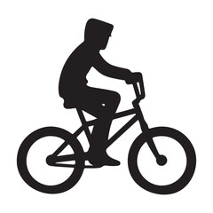 Silhouette of a Boy Riding a BMX Bicycle Illustration