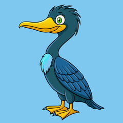 Fototapeta premium cormorant cartoon isolated on white