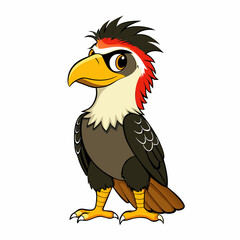 crested caracara cartoon vector