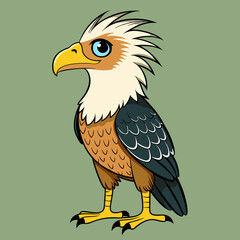crested caracara cartoon vector