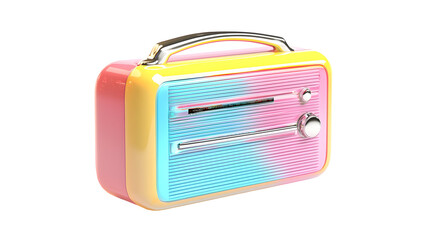 Retro radio display vintage aesthetic product photography studio environment close-up view nostalgia concept