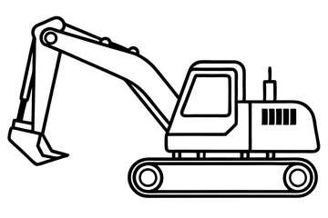 Excavator Line Drawing