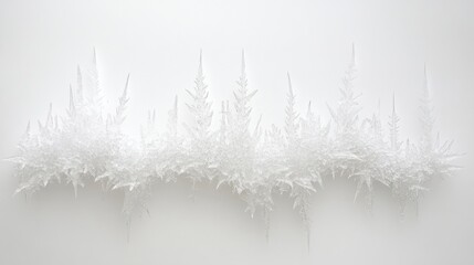 Obraz premium Icicles with sharp, pointed tips and intricate frost details, neatly arranged on a white surface