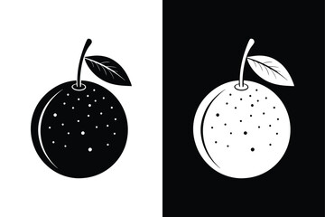 Tangerine Fruit Icon Silhouette. Vector Design Masterpiece