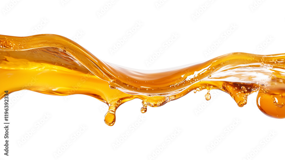 Aufkleber vibrant stream of tangerine liquid flows dynamically, creating smooth and fluid motion against transparency background. liquid glossy texture and rich color evoke sense of freshness and energy