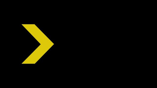 Abstract right directional arrow technology animated icon. Progress bar icon animation arrow concept.