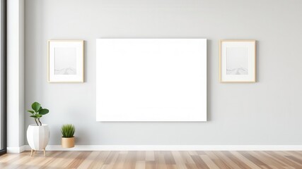 A mockup of office wall art featuring a canvas print with a modern layout, stylish, contemporary, mockup