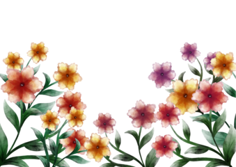 watercolor hand drawing of colorful flowers