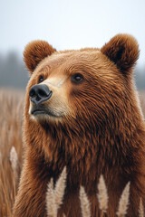 Fototapeta premium Majestic Brown Bear Gazing Into the Distance