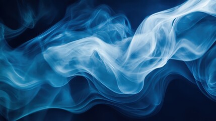 Obraz premium Ethereal Blue Smoke Flowing Across a Dark Background