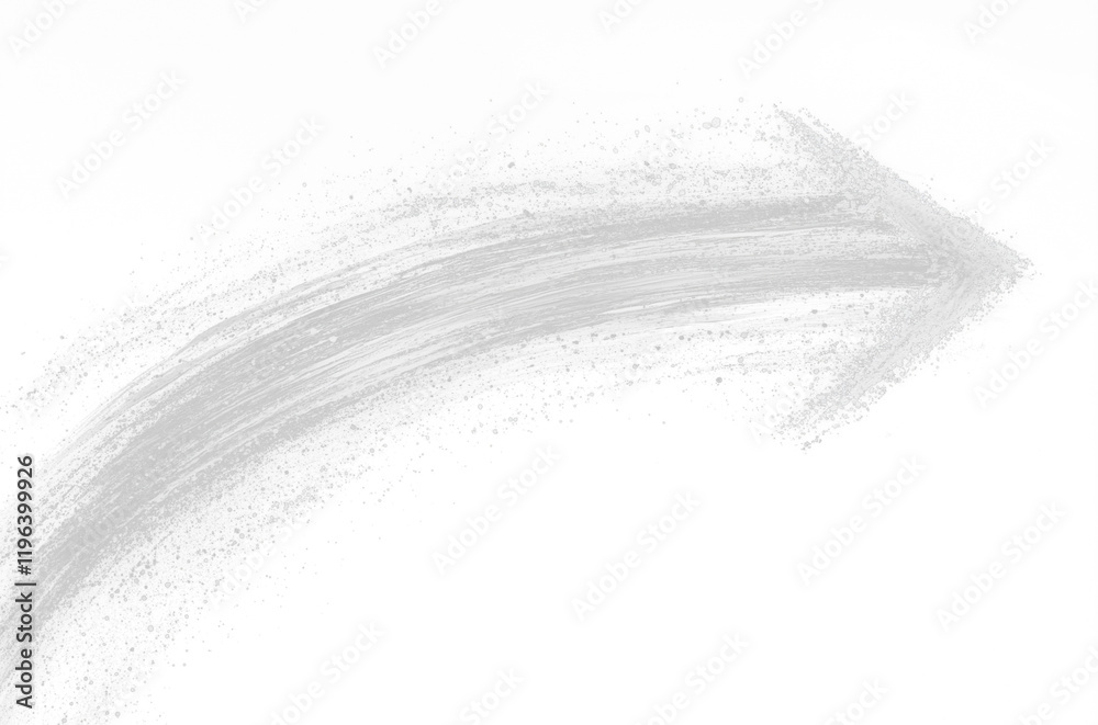 Poster dynamic black and white image features curved arrow outlined with faint brush lines, creating sense of motion and direction. textured background adds depth and contrast