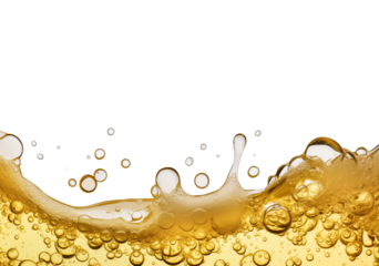 Golden champagne bubbles rise against transparency background, creating festive and celebratory atmosphere. sparkling effervescence captures essence of joy and elegance, perfect for special