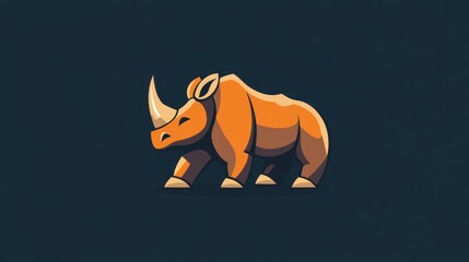 Obraz premium Majestic Rhino: A Stylized Vector Illustration