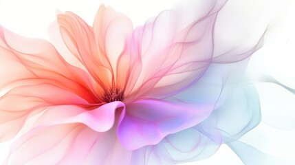 Obraz premium A soft abstract flower with blurred edges and pastel hues, creating a dreamy effect, isolated on white
