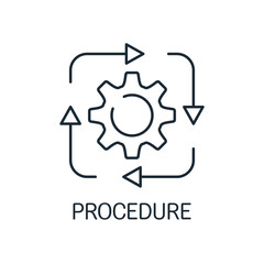 Sequence of actions. Procedure. Vector linear illustration icon isolated on white background.