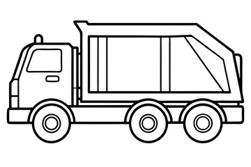 Garbage Truck Outline Vector Design