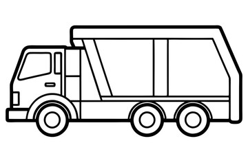 Garbage Truck Outline Vector Design