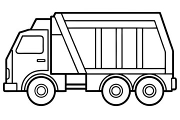 Garbage Truck Outline Vector Design