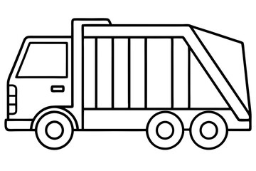 Garbage Truck Outline Vector Design