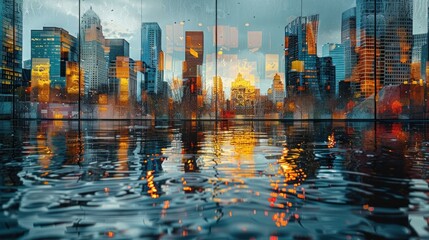 Cityscape Reflection in Water