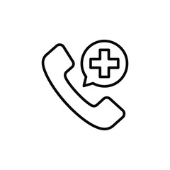 Phone and Speech Bubble with a Cross Icon Representing Telemedicine and Health Communication