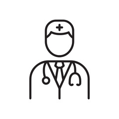 Doctor with Stethoscope Icon Representing Medical Care and Healthcare Services