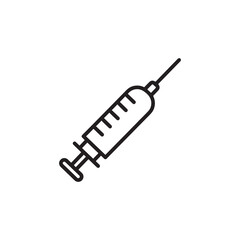 Minimalist Syringe Icon Representing Healthcare, Vaccination, and Medical Treatment