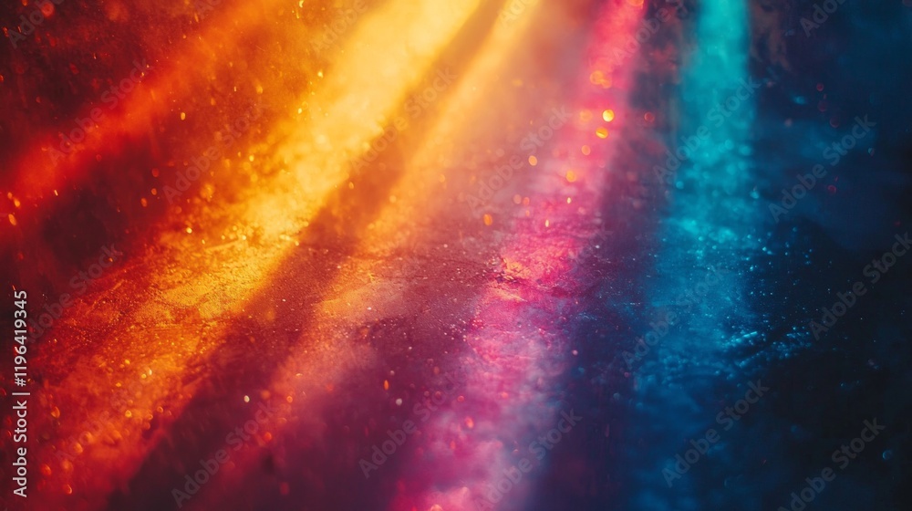 Poster striking rays of radiant colors spill across a dark background, creating a mesmerizing interplay of 