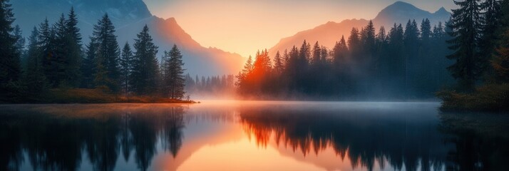 Fototapeta premium Vibrant Visuals of Elegant Landscapes, showcasing harmonious colors and stunning clarity in a wide format, perfect for immersive experiences.