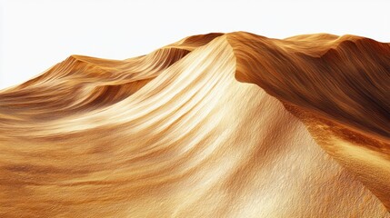 Obraz premium A detailed view of Martian sand dunes with rippled patterns created by wind, isolated on white