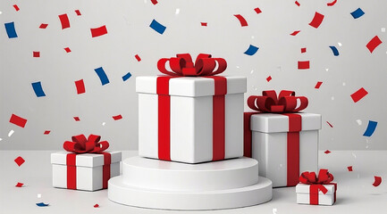 striped gift boxes in stack