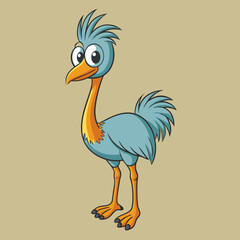 illustration of a cartoon emu