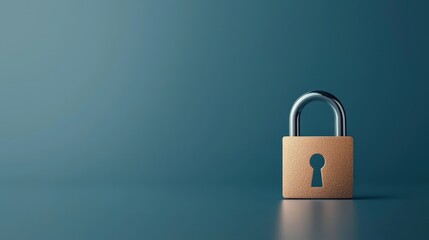 Fototapeta premium Secure Lock on a Minimalist Background