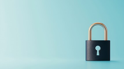 Modern padlock on a pastel background