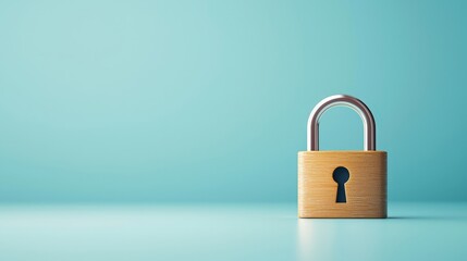 Fototapeta premium Secure Lock on a Soft Blue Background